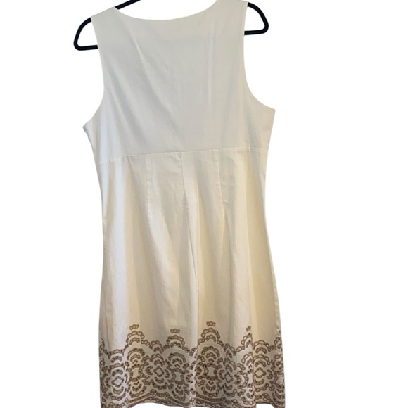 Hale Bob Embroidered lace & beaded detail Cream Sleeveless Dress - Picture 7 of 8